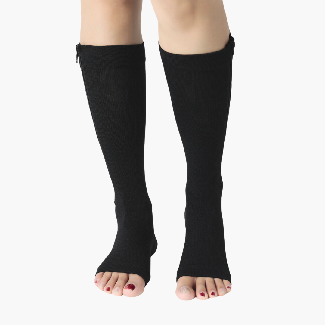ORTHOBACK® ZipComfort Toeless Compression Stockings –